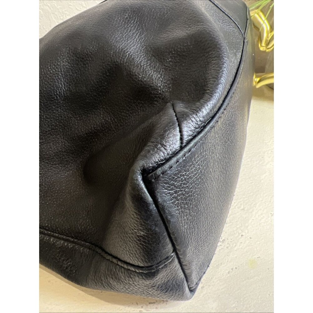 Kooba Classic Black Genuine Leather Hobo Style Tote Bag Hand Bag - Picture 4 of 16